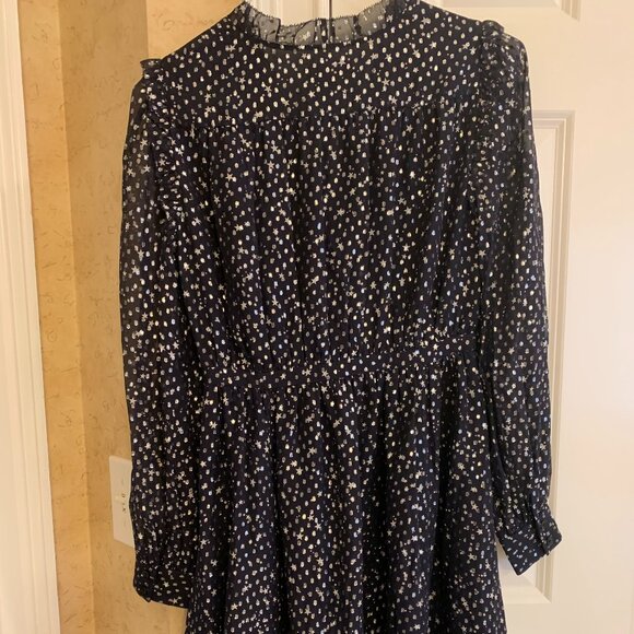 NWT KATE SPADE Night Sky Lurex Dot Mini Dress Size 2 - Picture 3 of 6